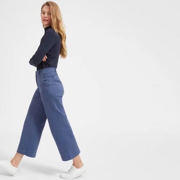 Everlane Wide Leg Crop Pant Blue (Small, Size 4) - Picture 3 of 10